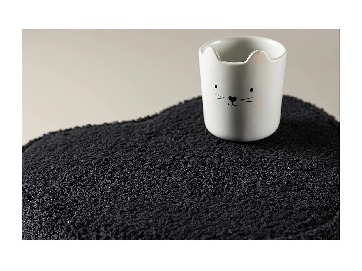 Heart pouf teddy pour enfants noir.