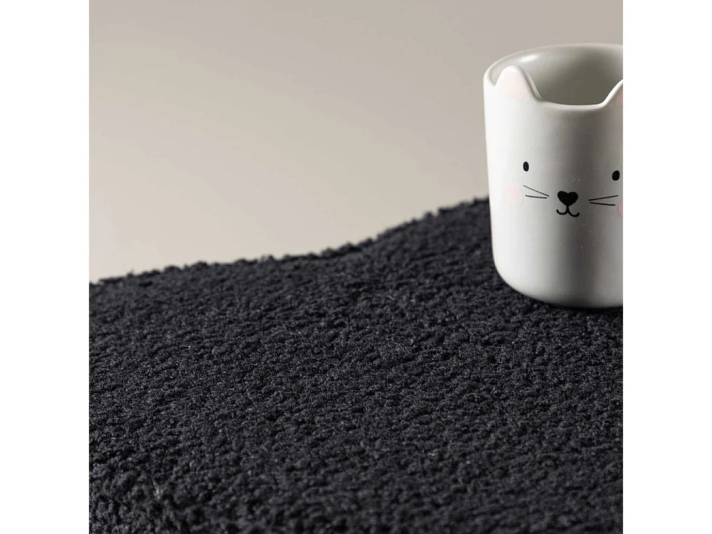 Heart pouf teddy pour enfants noir.