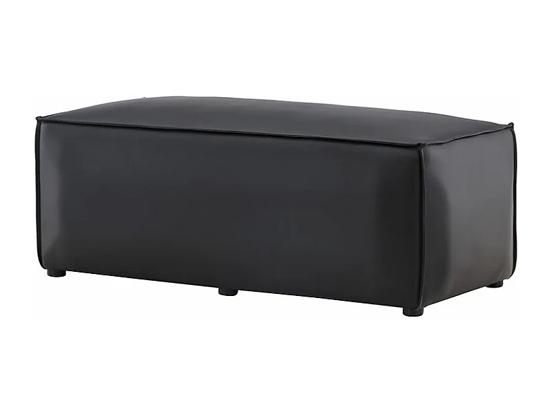 Palermo Pouf PU Kunstleder schwarz.