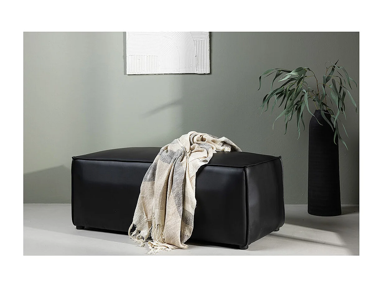 Banc Pouf Design "Palermo" 119cm Noir
