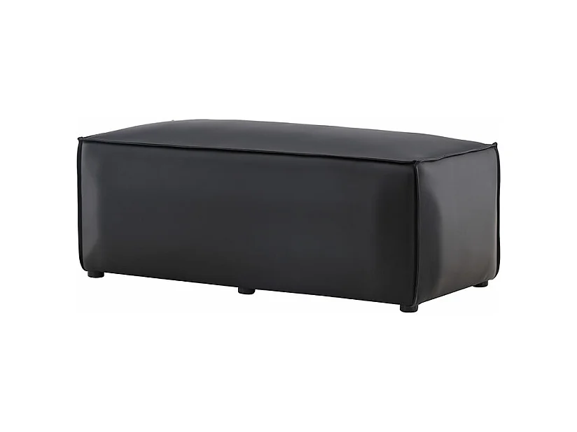 Palermo pouf cuir PU noir.