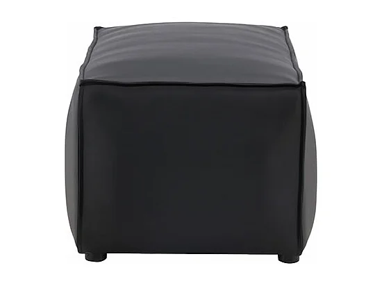 Palermo Pouf PU Kunstleder schwarz.