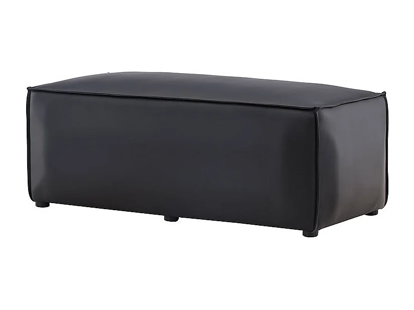 Palermo Pouf PU Kunstleder schwarz.