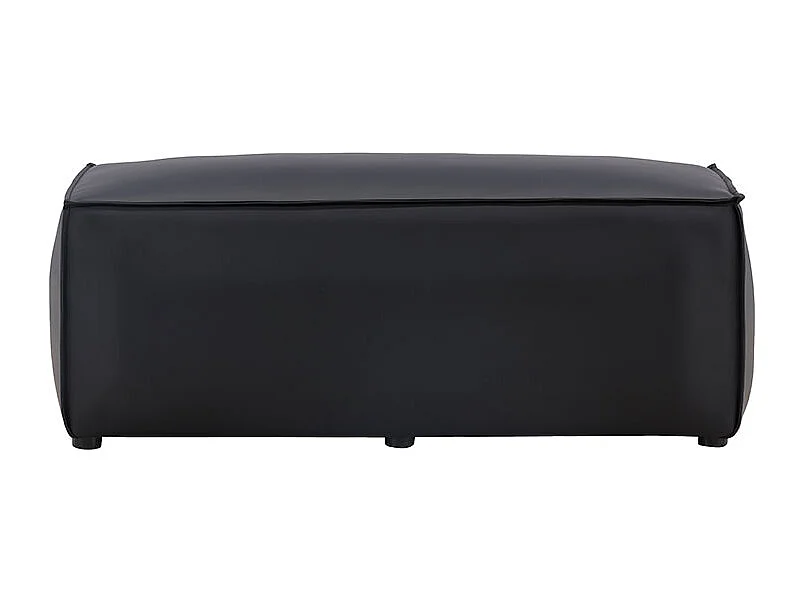 Palermo Pouf PU Kunstleder schwarz.