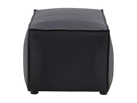 Palermo Pouf PU Kunstleder schwarz.