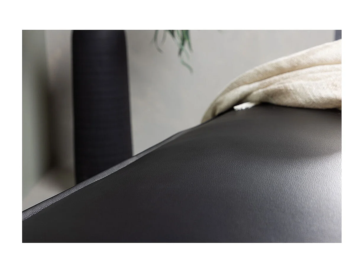 Palermo Pouf PU Kunstleder schwarz.