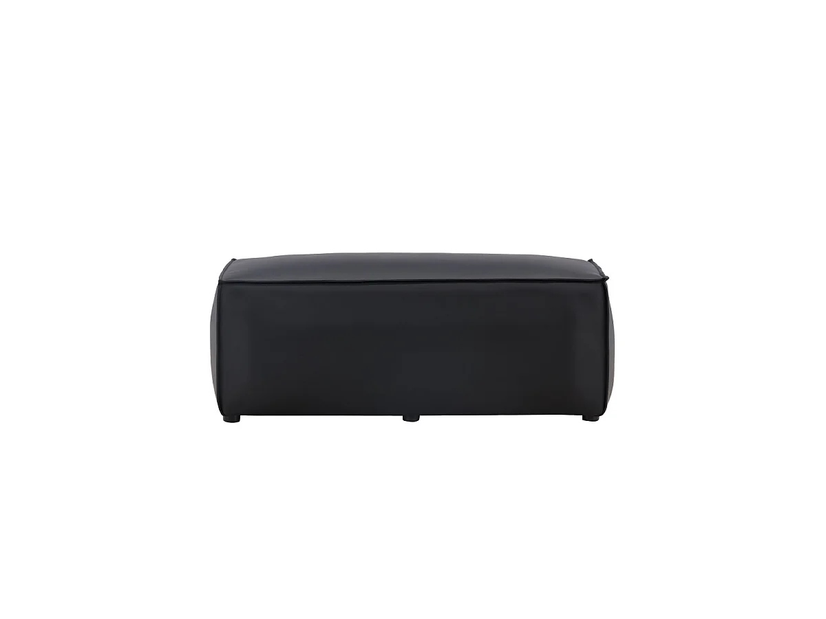 Palermo Pouf PU Kunstleder schwarz.