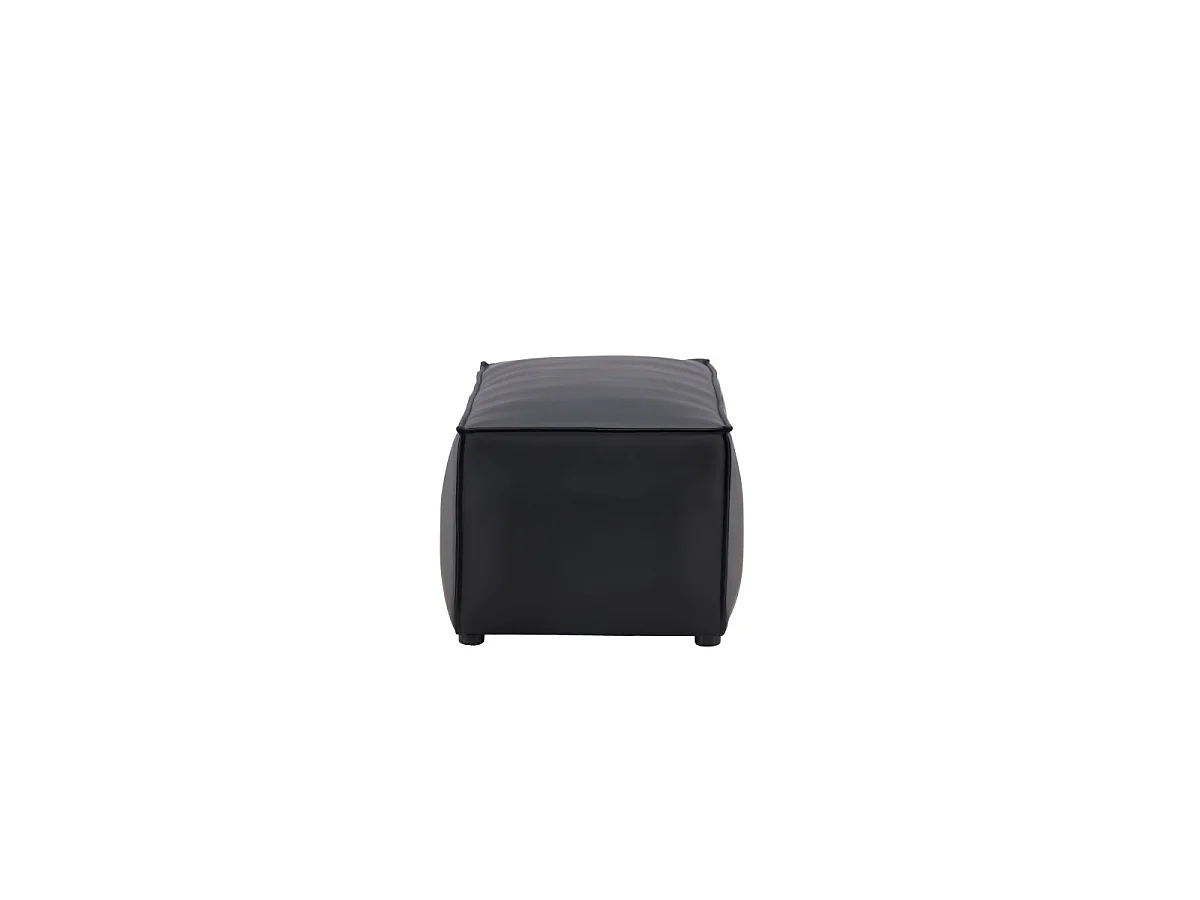 Palermo Pouf PU Kunstleder schwarz.