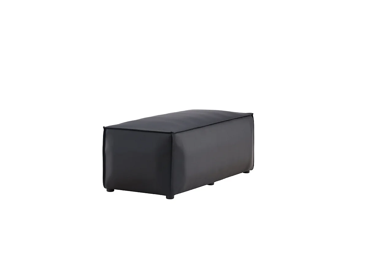 Palermo Pouf PU Kunstleder schwarz.