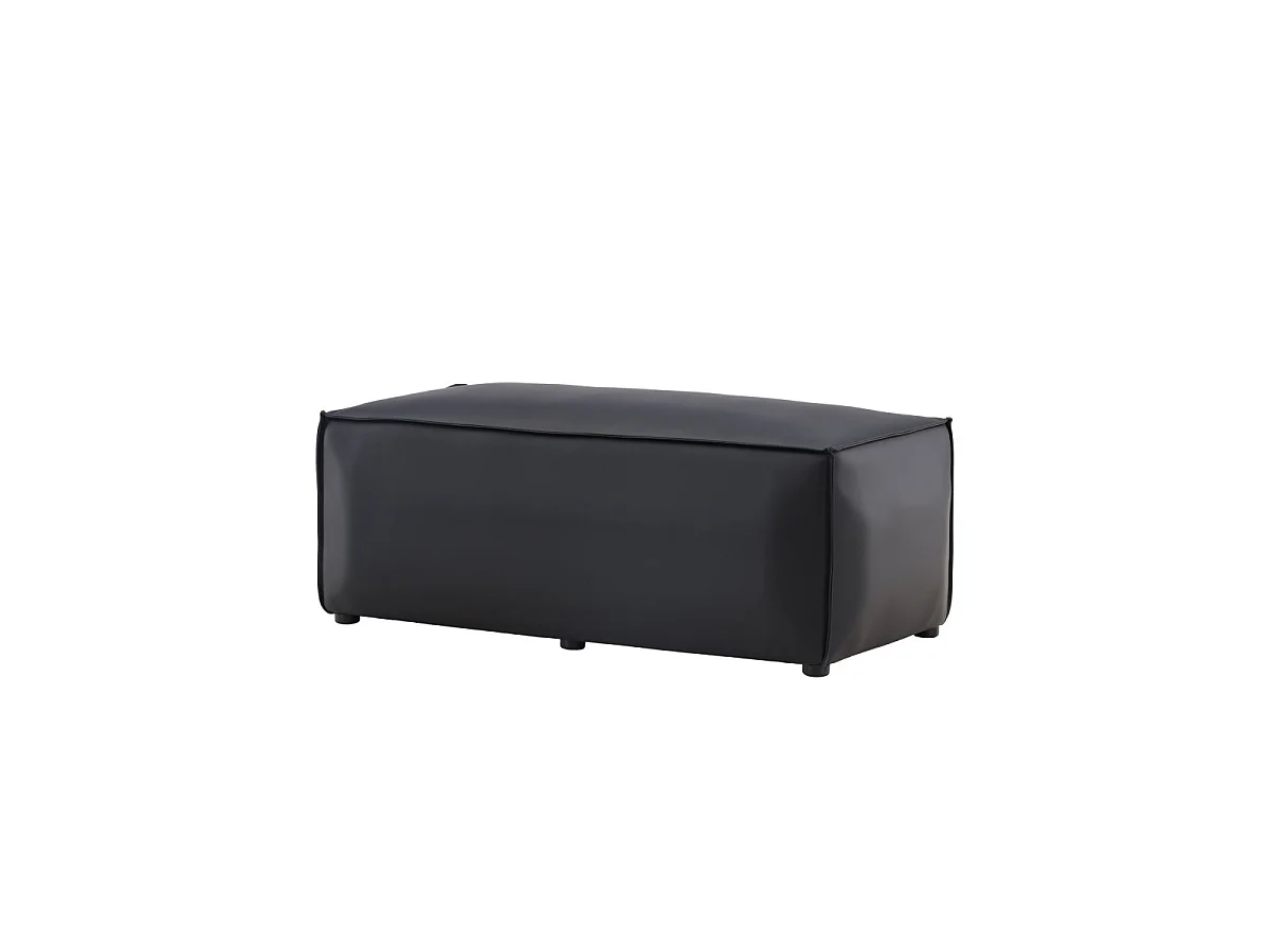 Palermo Pouf PU Kunstleder schwarz.