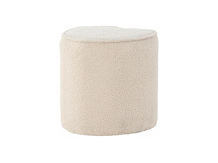 Puf corazón osito de peluche para niños color beige.