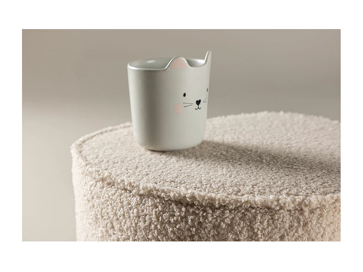 Heart pouf teddy pour enfants beige.