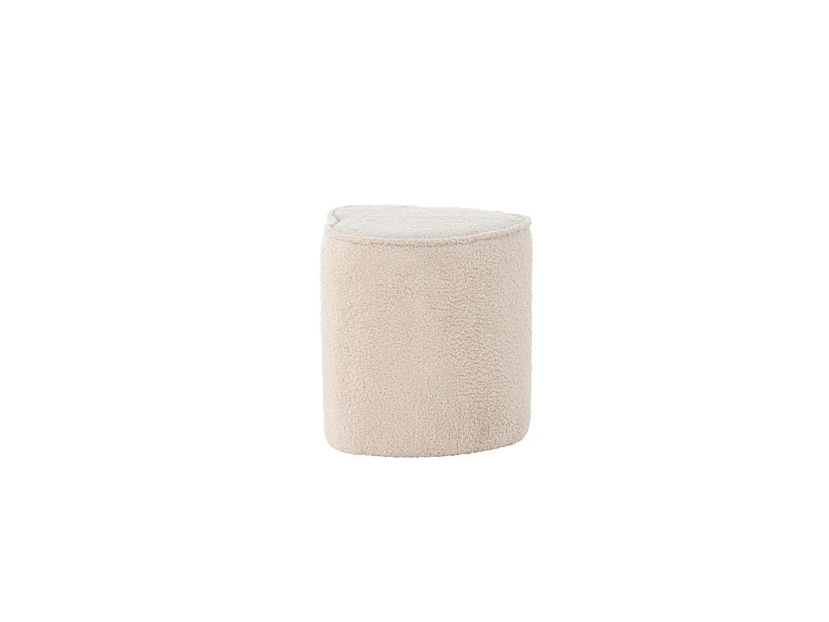 Heart Pouf Teddy für Kinder beige.