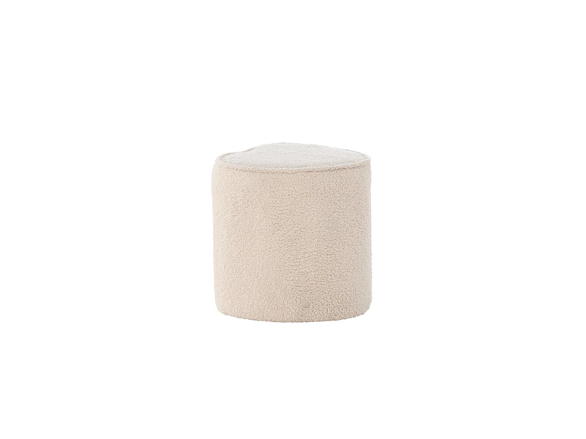 Heart Pouf Teddy für Kinder beige.