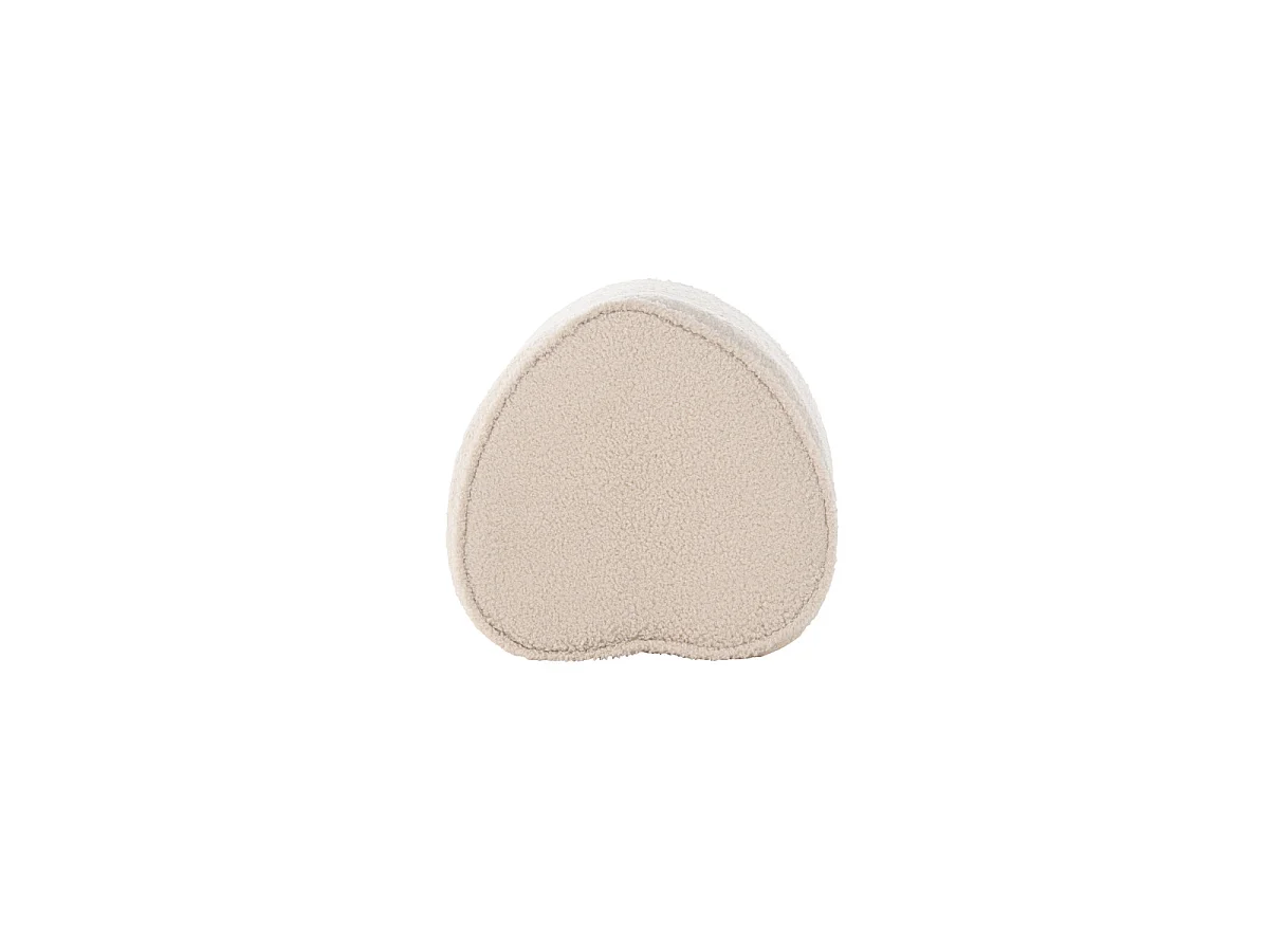 Heart Pouf Teddy für Kinder beige.