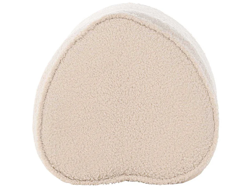 Heart Pouf Teddy für Kinder beige.