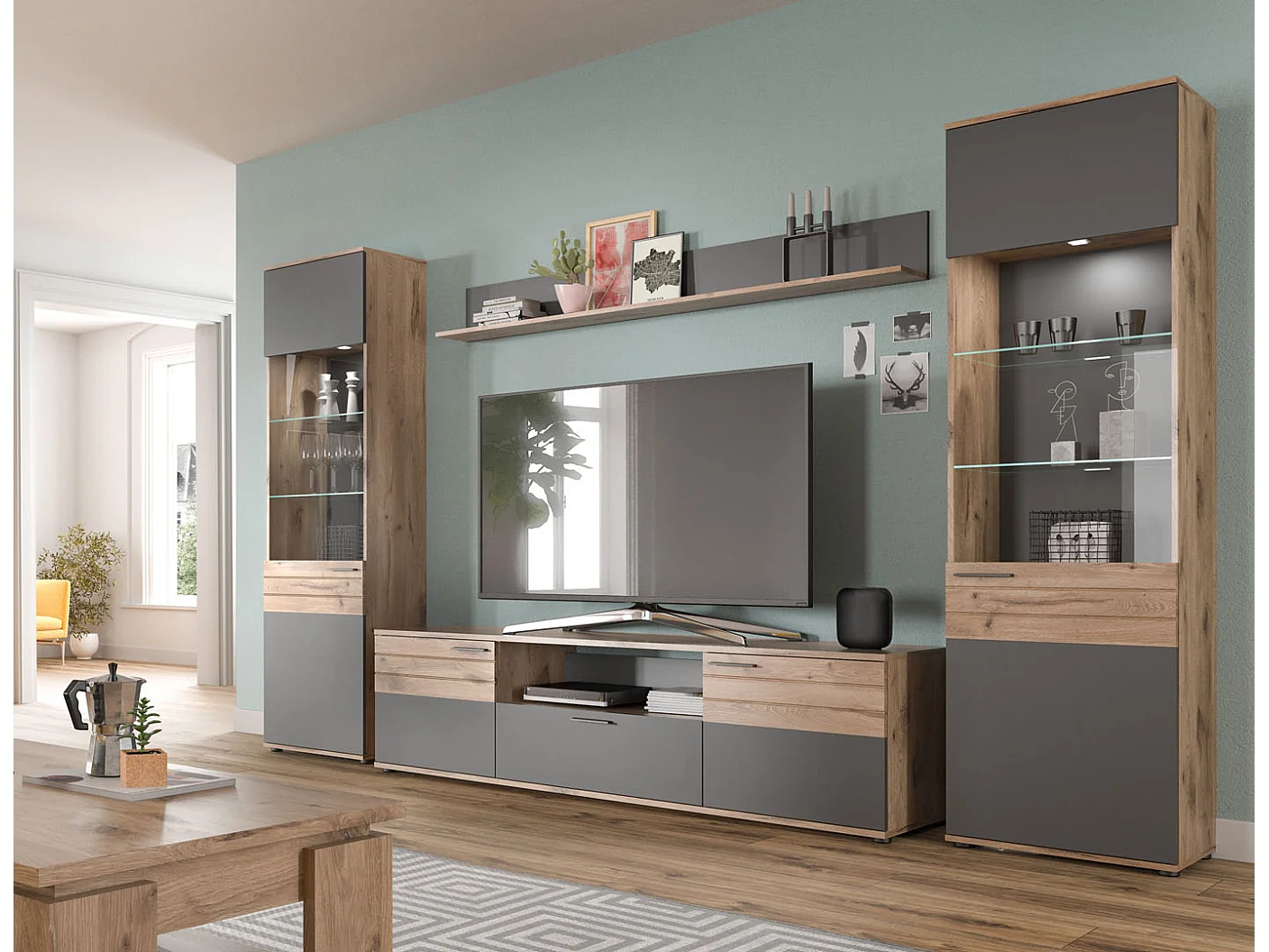 Mason étagère chêne décor.