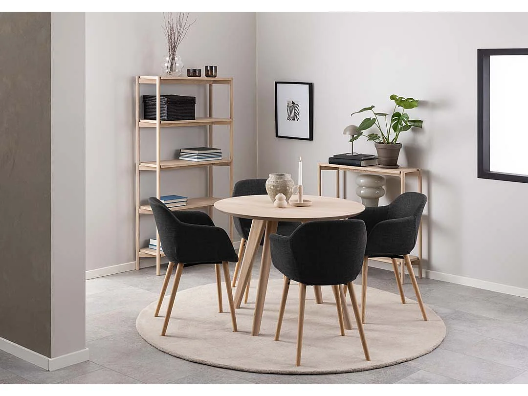 Oxford bibliothèque 4 tablettes plaqué chêne.