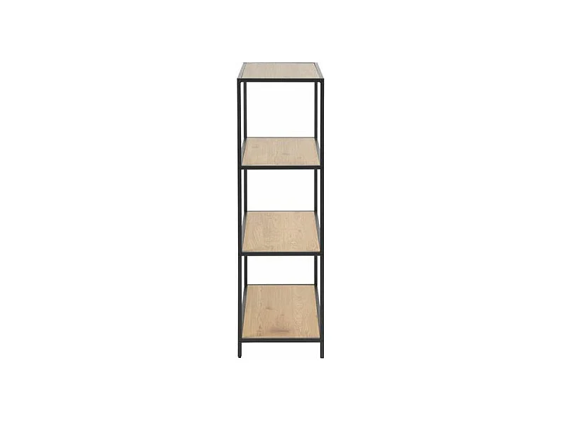 Sea Bücherregal mit 2 Ablagen in Wildeiche Dekor und schwarzen Metallgestell.