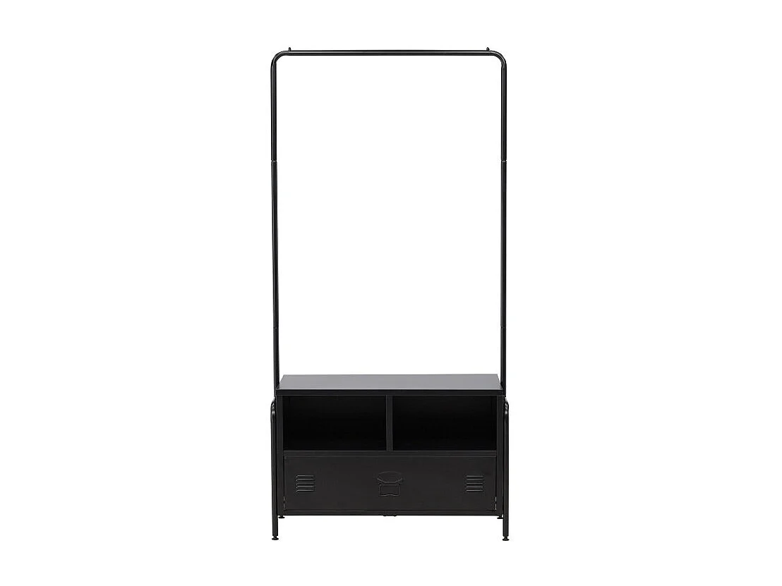 Quito kapstok 1 lade, 2 planken zwart.