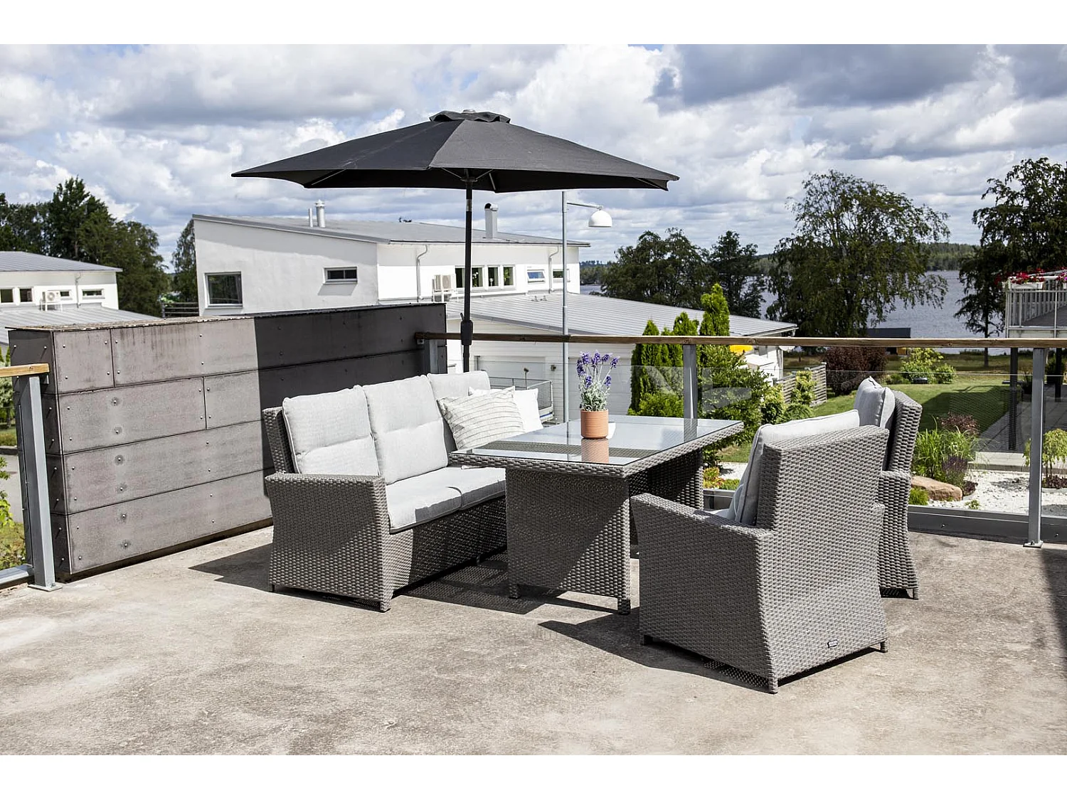 Brentwood tuinmeubelset 4 delen grijs.