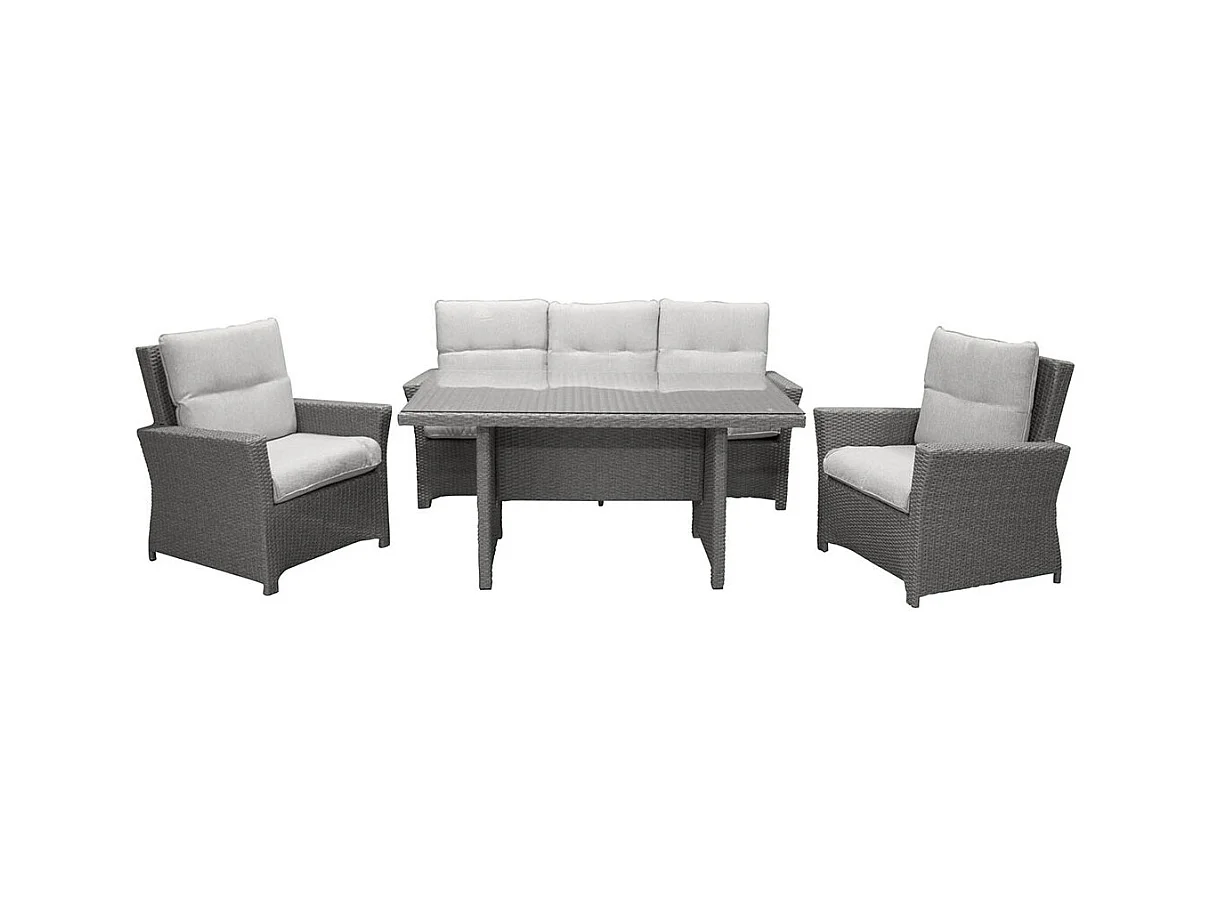 Salon de Jardin "Brentwood" 186cm Gris