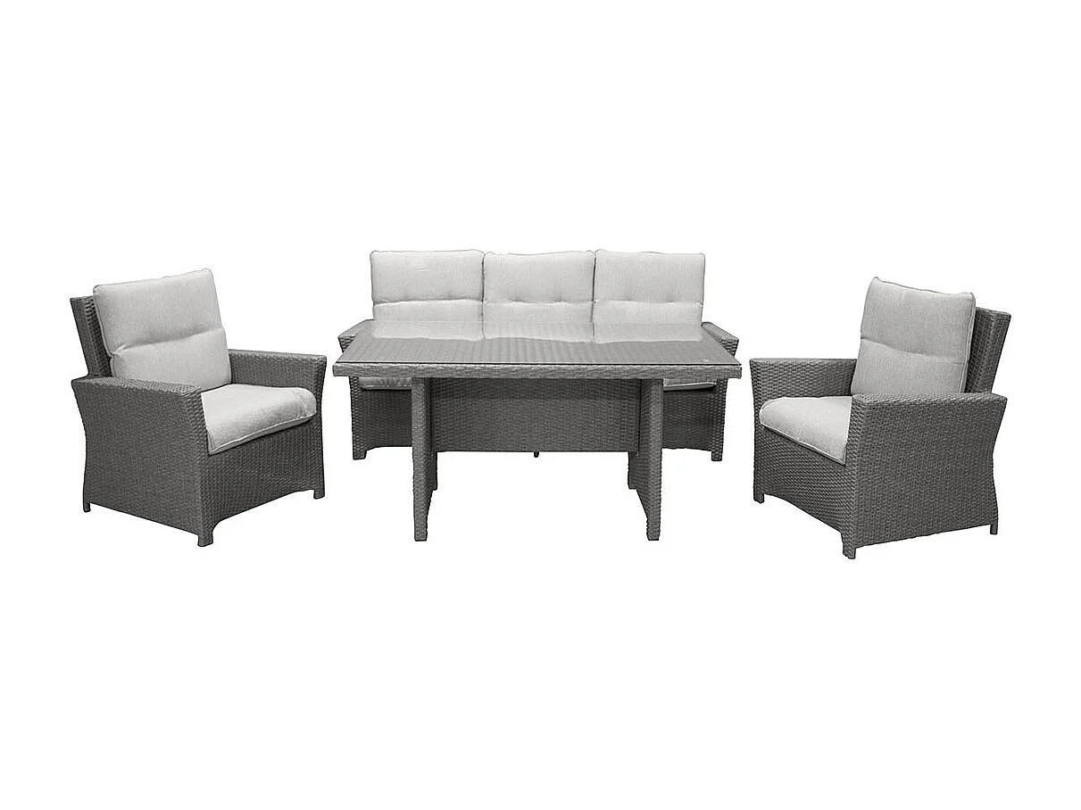 Salon de Jardin "Brentwood" 186cm Gris