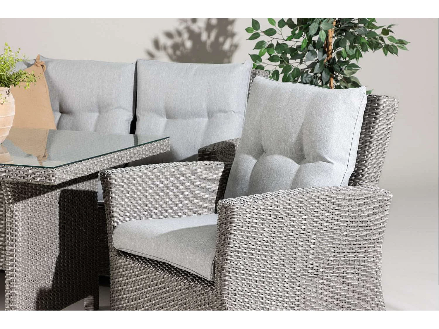 Salon de Jardin "Brentwood" 186cm Gris