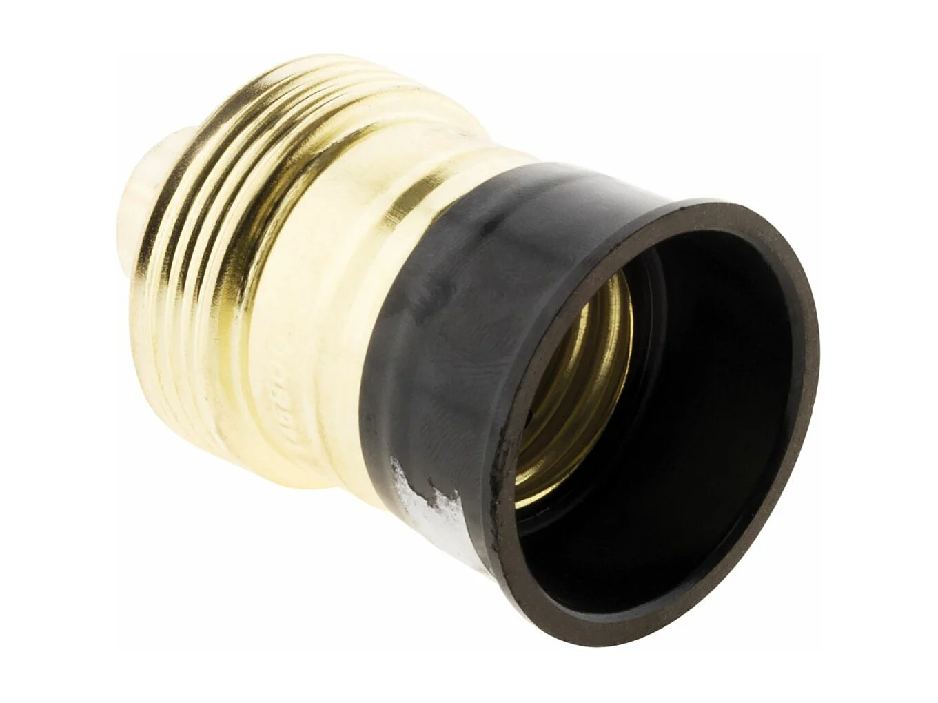 Douille E27 Acier Laitonné collerette bakélite