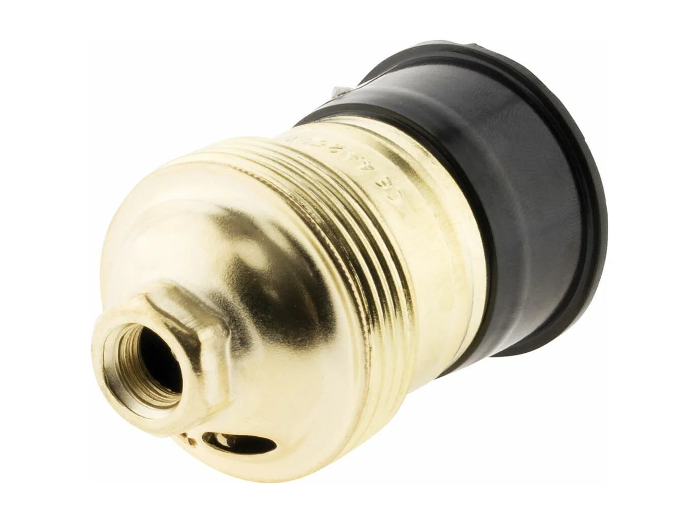 Douille E27 Acier Laitonné collerette bakélite