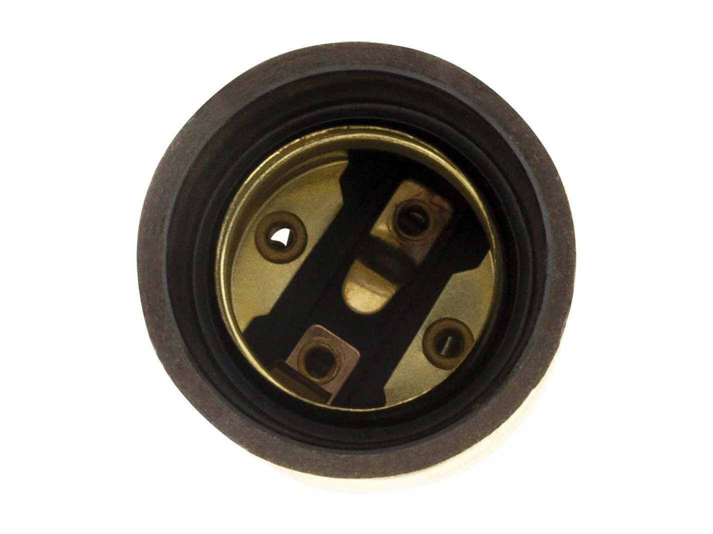 Douille E27 Acier Laitonné collerette bakélite