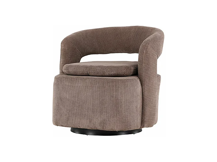 Fauteuil Design en Tissu "Laurel" 75cm Marron