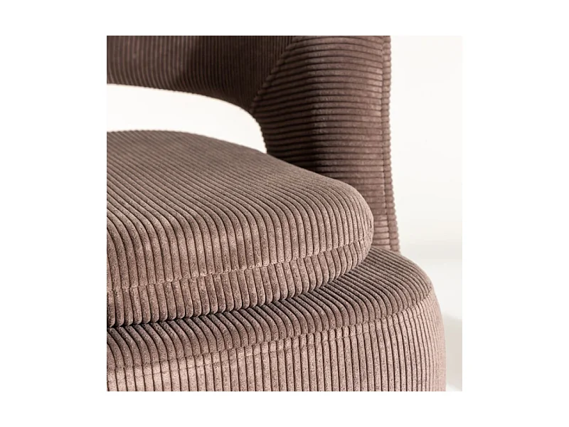 Fauteuil Design en Tissu "Laurel" 75cm Marron