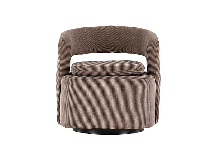 Fauteuil Design en Tissu "Laurel" 75cm Marron