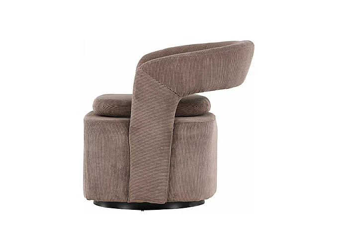 Fauteuil Design en Tissu "Laurel" 75cm Marron