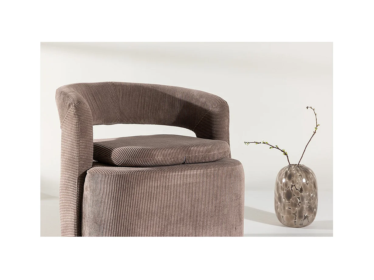 Fauteuil Design en Tissu "Laurel" 75cm Marron