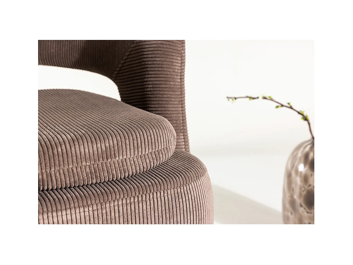 Fauteuil Design en Tissu "Laurel" 75cm Marron
