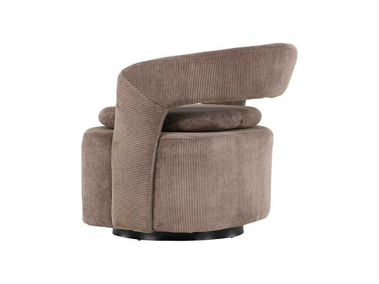 Fauteuil Design en Tissu "Laurel" 75cm Marron