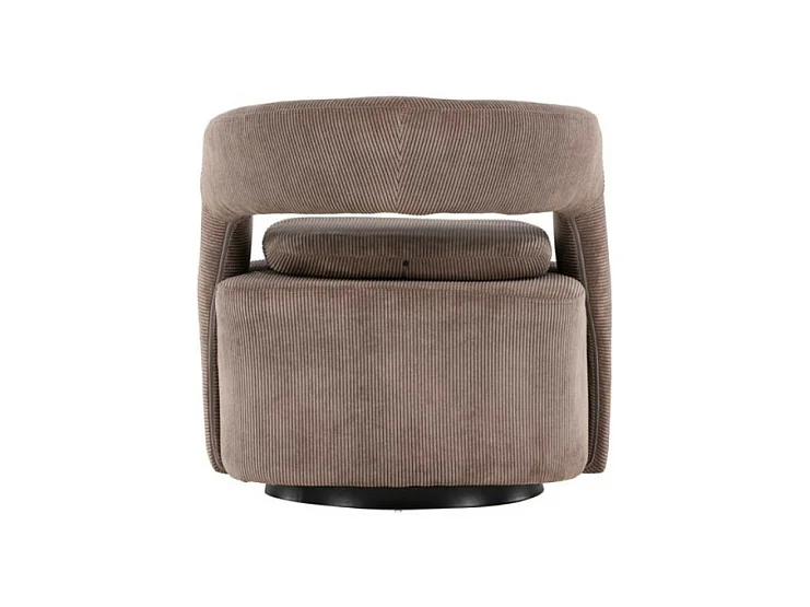 Fauteuil Design en Tissu "Laurel" 75cm Marron