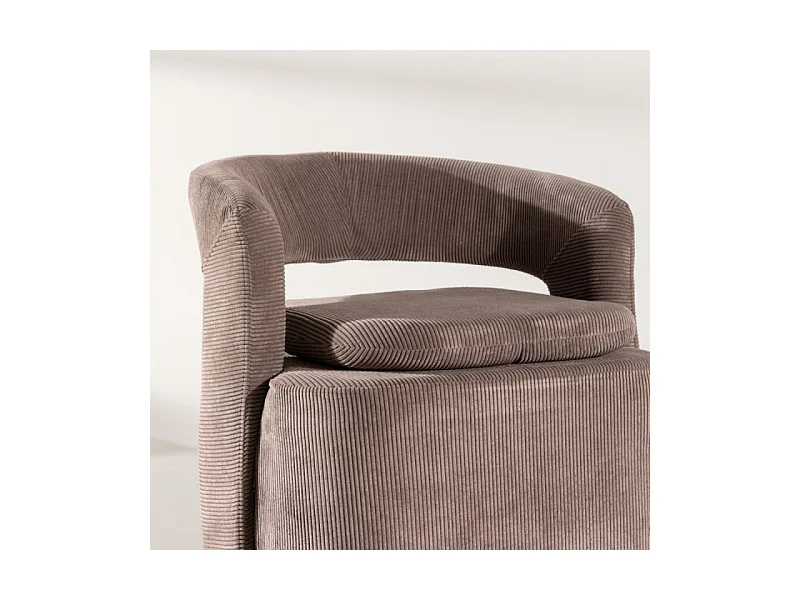 Fauteuil Design en Tissu "Laurel" 75cm Marron