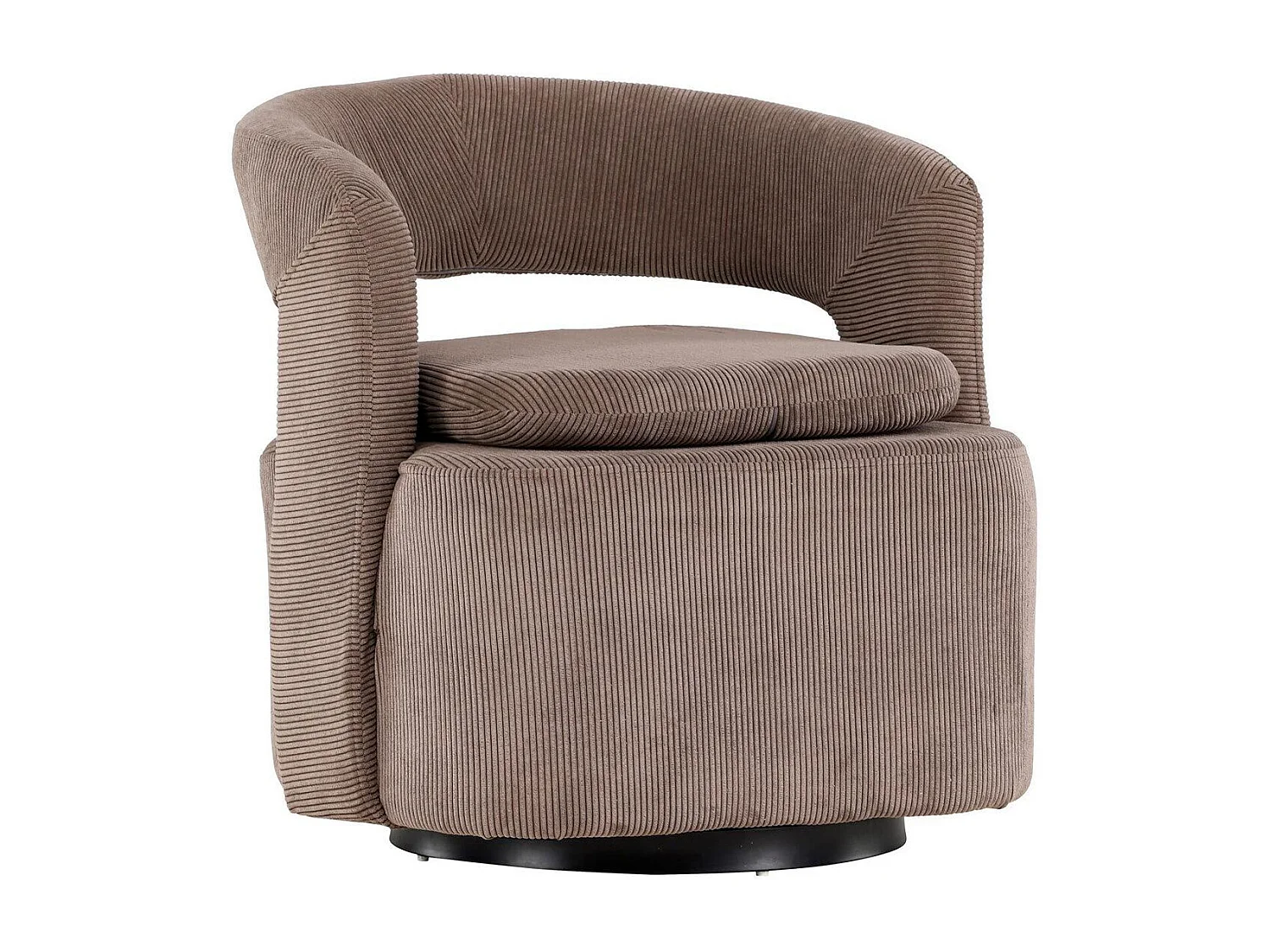 Fauteuil Design en Tissu "Laurel" 75cm Marron