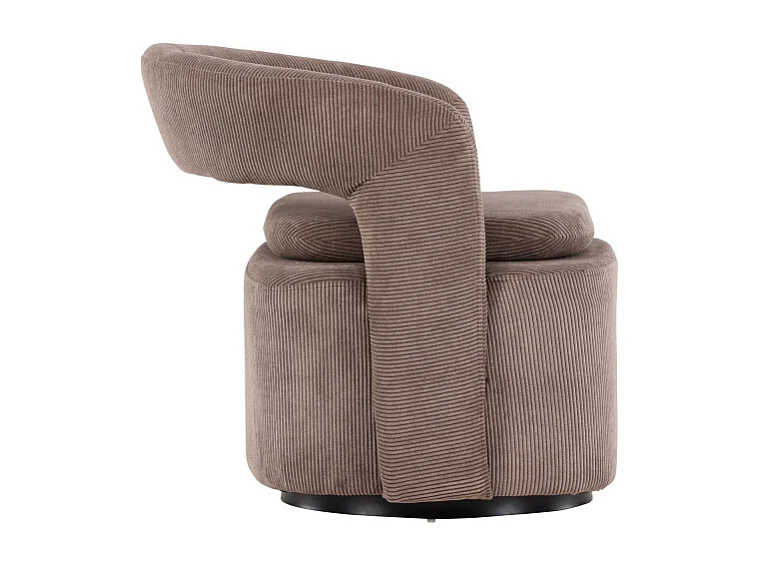 Fauteuil Design en Tissu "Laurel" 75cm Marron