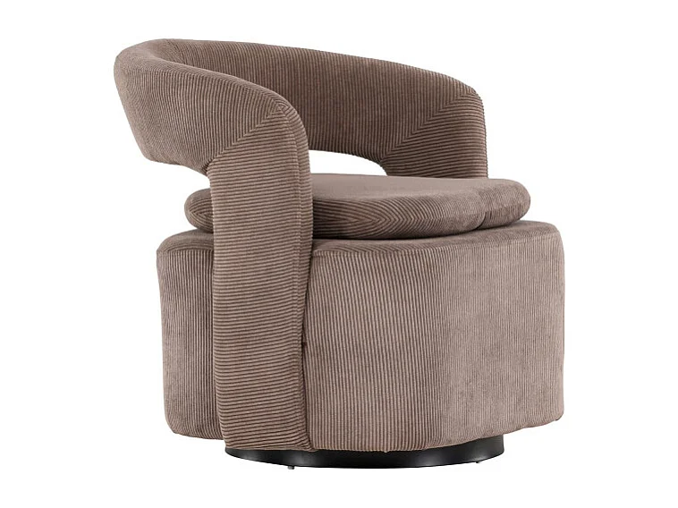 Fauteuil Design en Tissu "Laurel" 75cm Marron