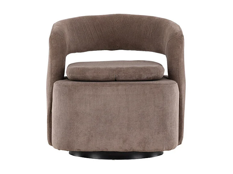 Fauteuil Design en Tissu "Laurel" 75cm Marron