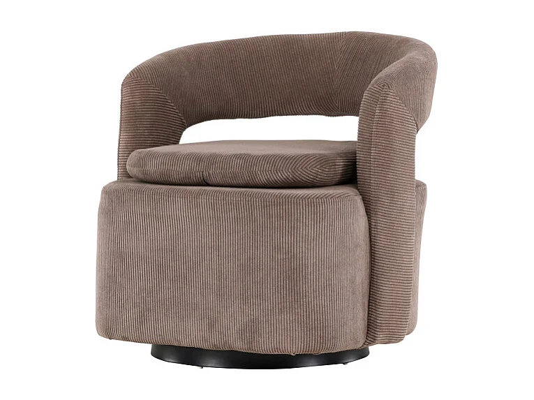 Fauteuil Design en Tissu "Laurel" 75cm Marron