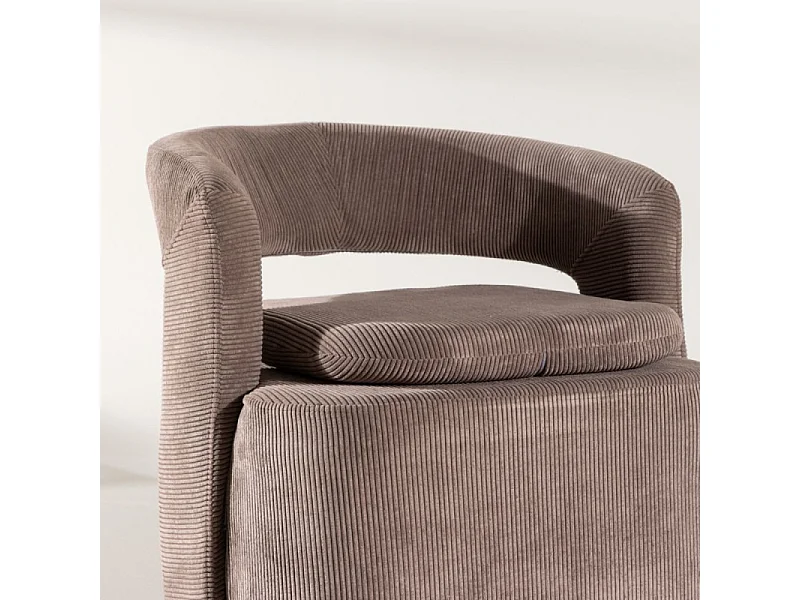 Fauteuil Design en Tissu "Laurel" 75cm Marron