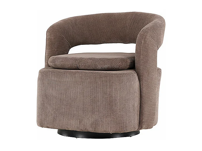 Fauteuil Design en Tissu "Laurel" 75cm Marron