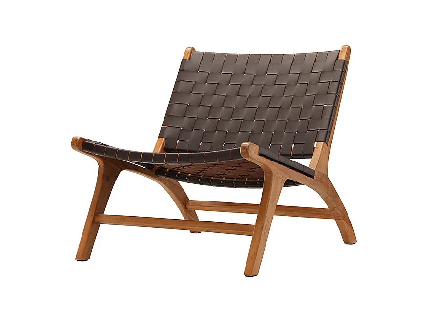 Rike fauteuil cuir PU marron.