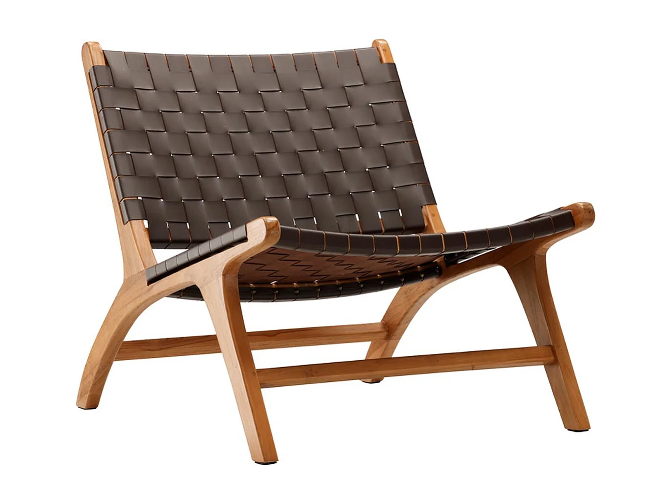 Fauteuil Design en Teck "Rike" 80cm Marron