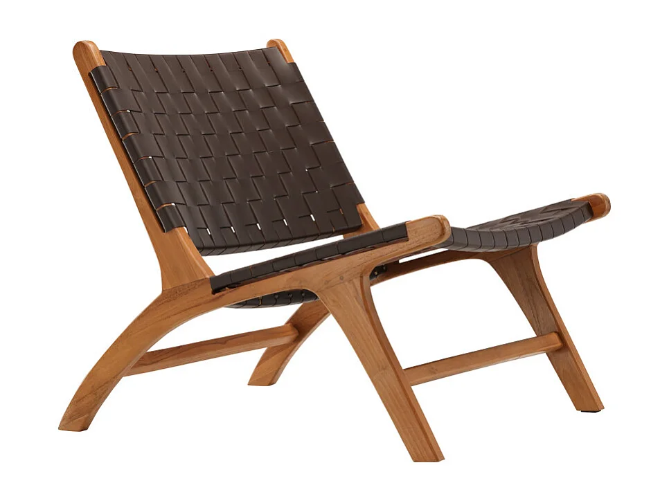 Fauteuil Design en Teck "Rike" 80cm Marron